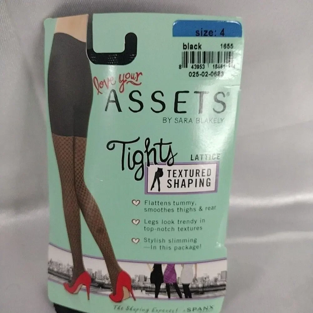 Assets By Sara Blakely Leggings Womens Size D Blk Lattice Shaper